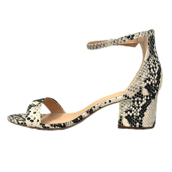 Madden Girl ILEANA Women's Comfort Block Heel Dress Sandals Natural Snake Size 9 - Picture 3 of 7